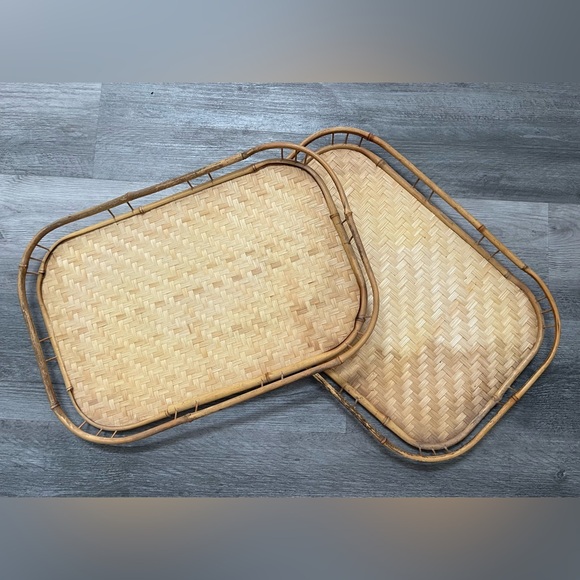 Woven Bamboo Serving Trays - Picture 1 of 2